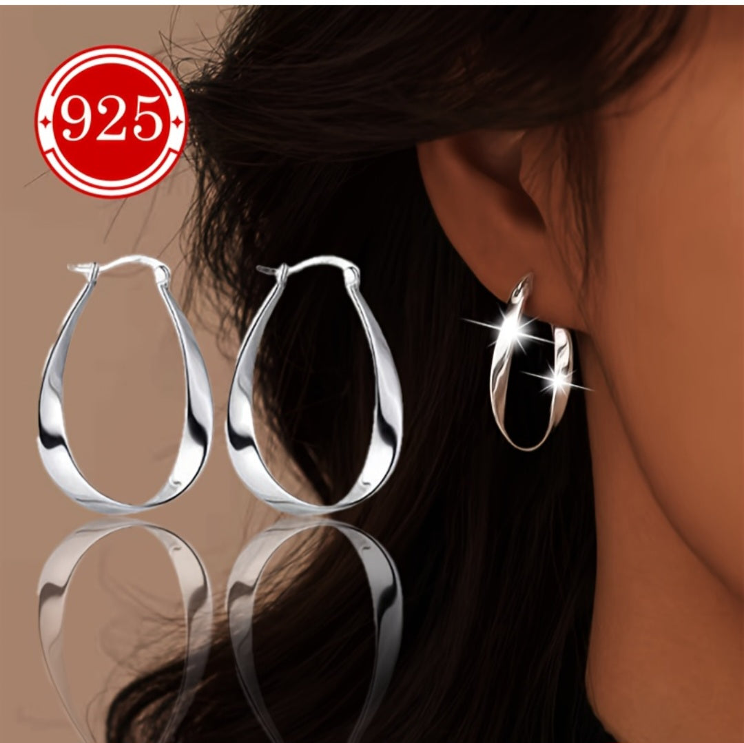 Hipoalergene Twist naušnice - Srebro 925 No.006