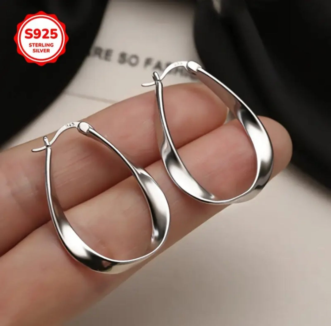 Hipoalergene Twist naušnice - Srebro 925 No.006