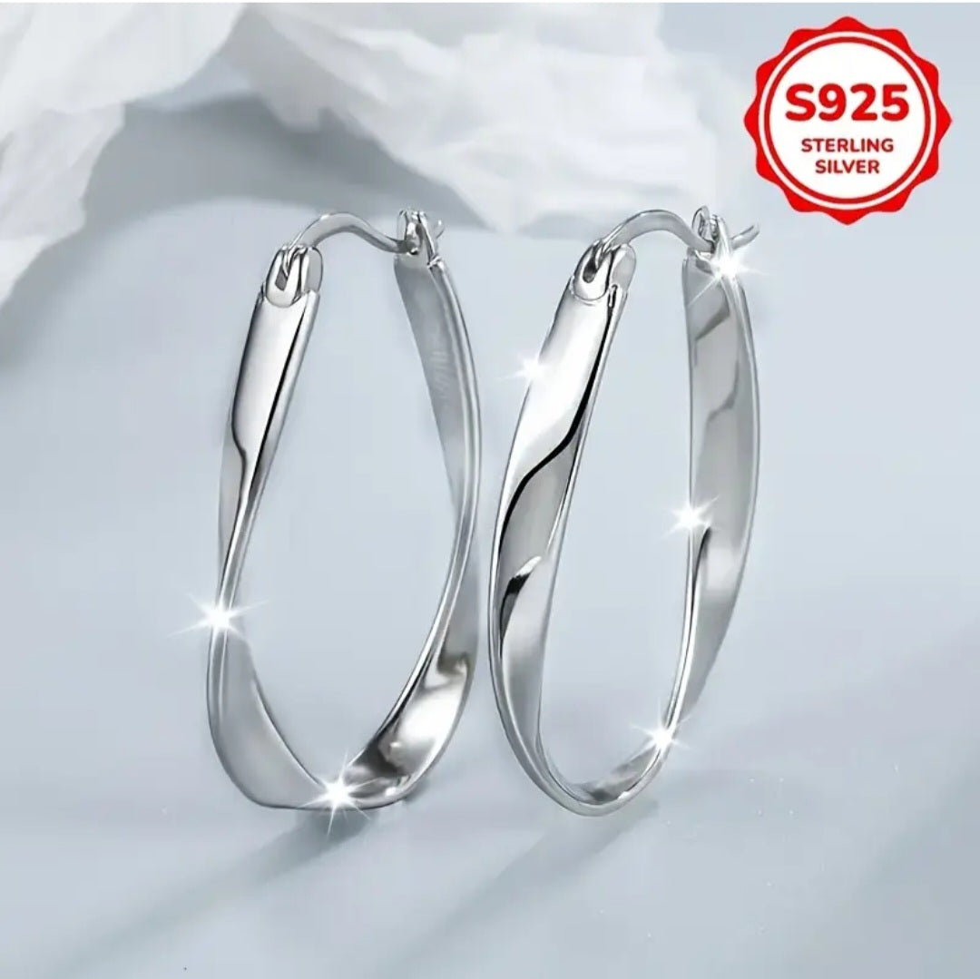 Hipoalergene Twist naušnice - Srebro 925 No.006