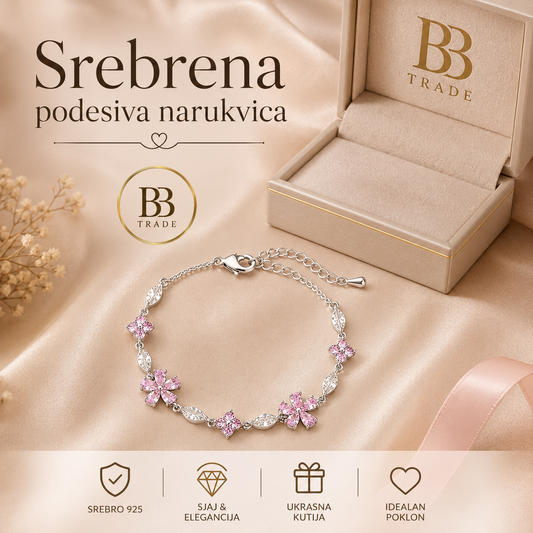 925 Srebrena podesiva narukvica No.083
