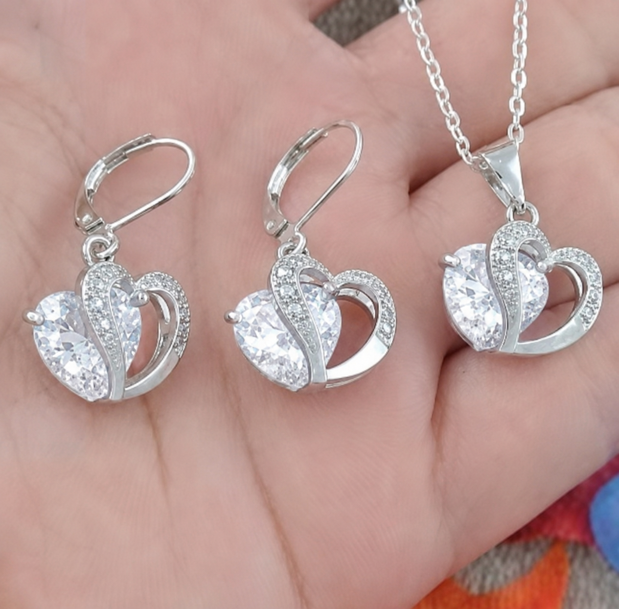 925 Srebro SET Ogrlica i naušnice No.073