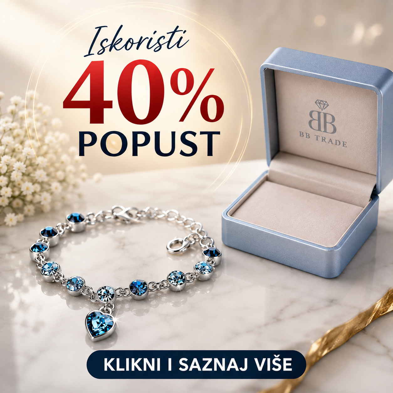 925 Srebrna Narukvica sa cirkonima No.015