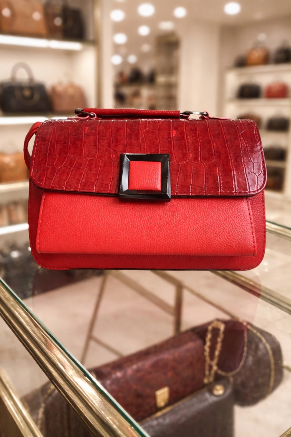 Elegantna crvena torba + novčanik