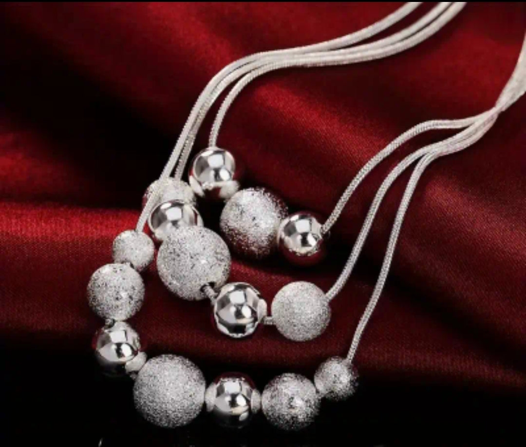 925 Trostruka Srebrna Ogrlica  No.021