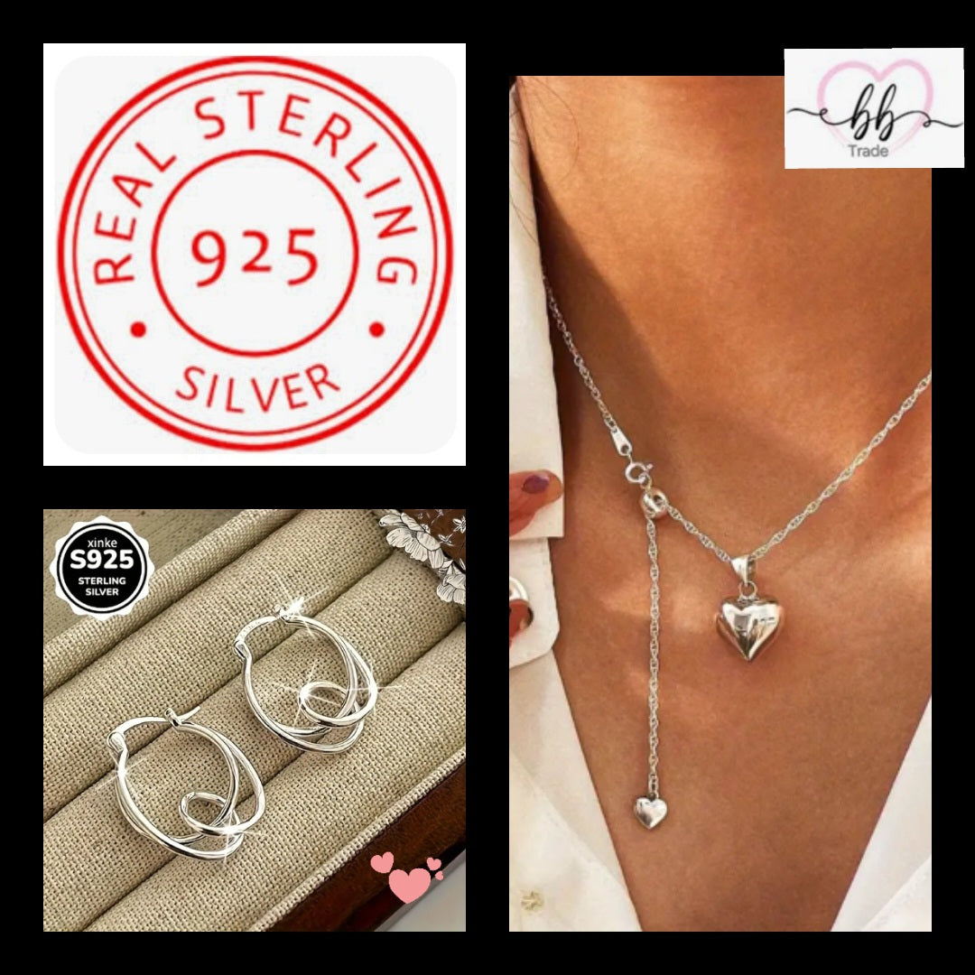 925 Srebrni set Ogrlica i naušnice - No.024