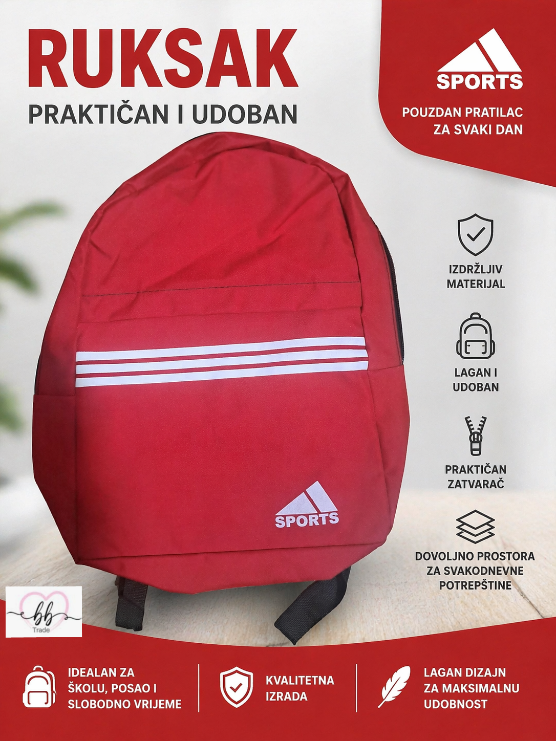 Sportski ruksak – praktičan i udoban za svaki dan 🎒