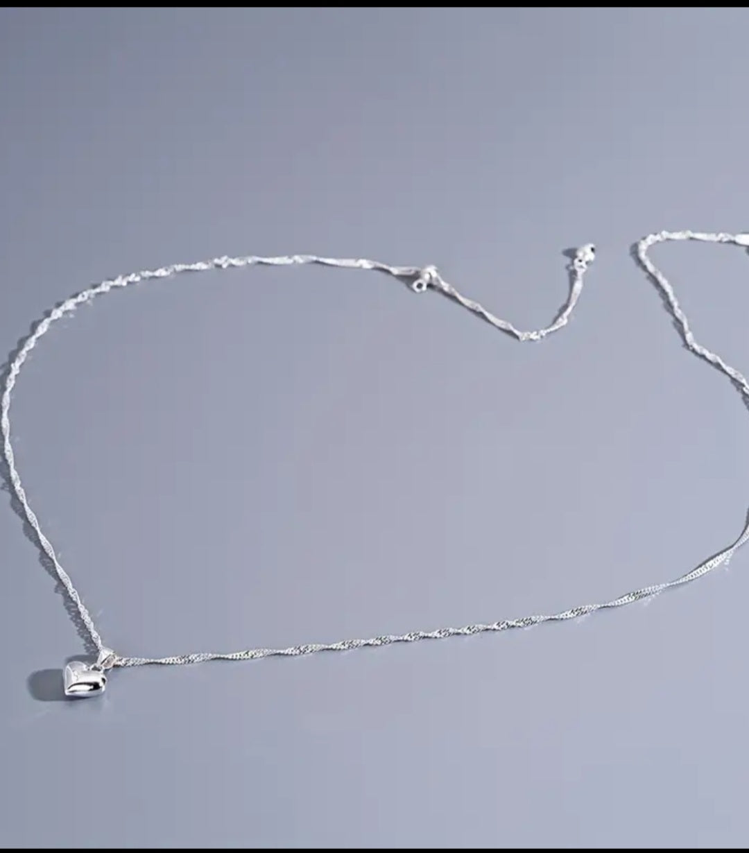 ✨ Elegantna 925 Srebrna Ogrlica sa duplim srcem No.028