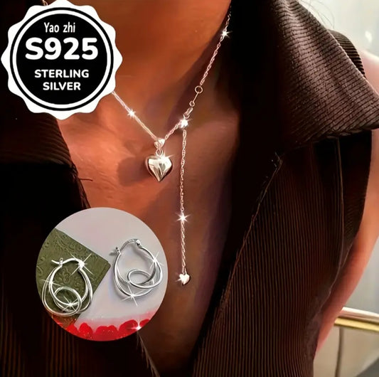 925 Srebrni set Ogrlica i naušnice - No.024