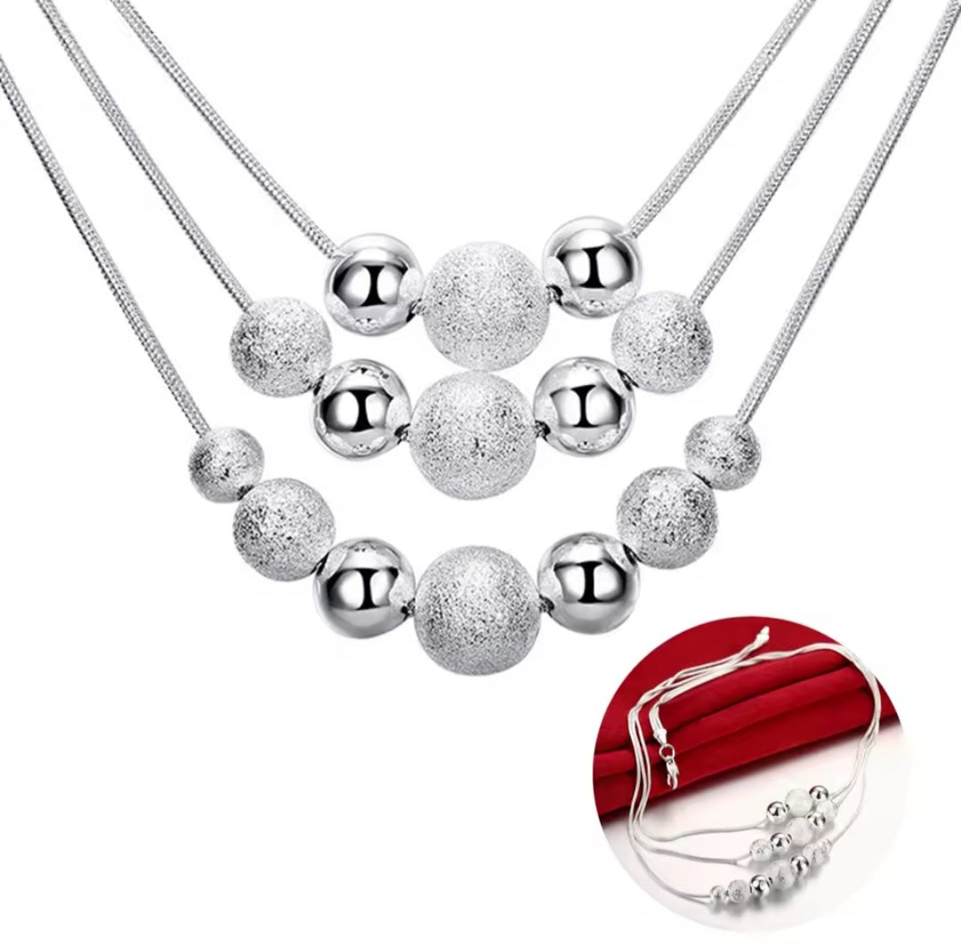 925 Trostruka Srebrna Ogrlica  No.021