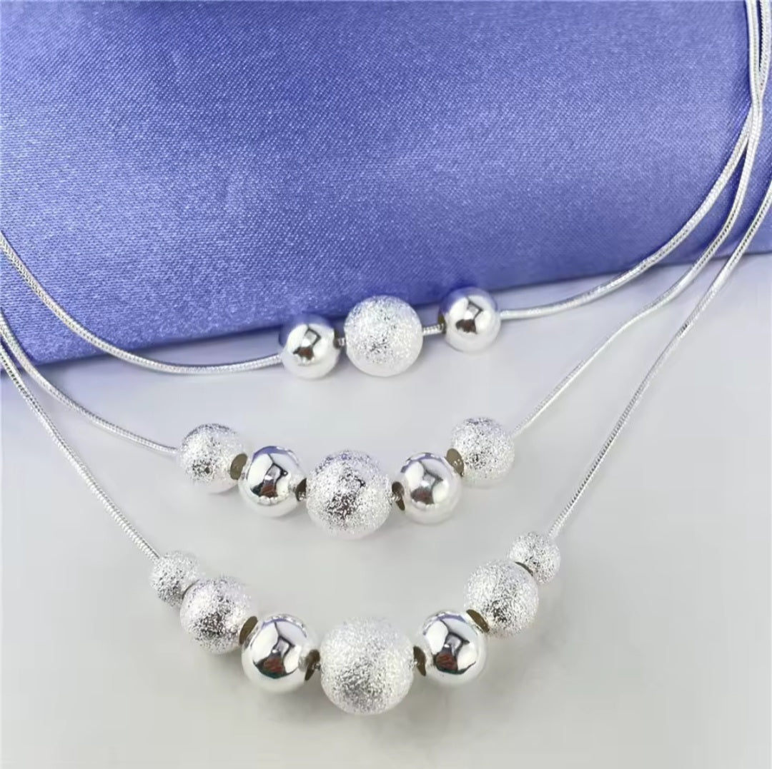 925 Trostruka Srebrna Ogrlica  No.021