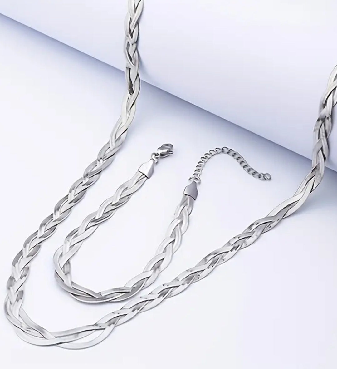 Elegantni pleteni set nakita – ogrlica i narukvica No.058
