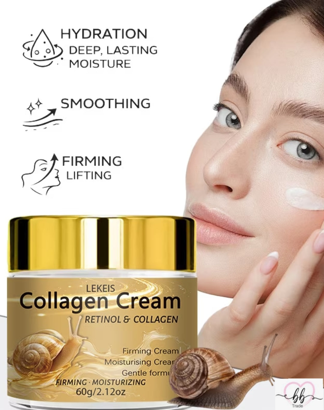Hidratantna krema za lice s puževim kolagenom – retinol i kolagen (60 g)