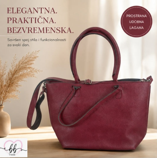 👜 Elegantna  ženska torba – Bordo 👜