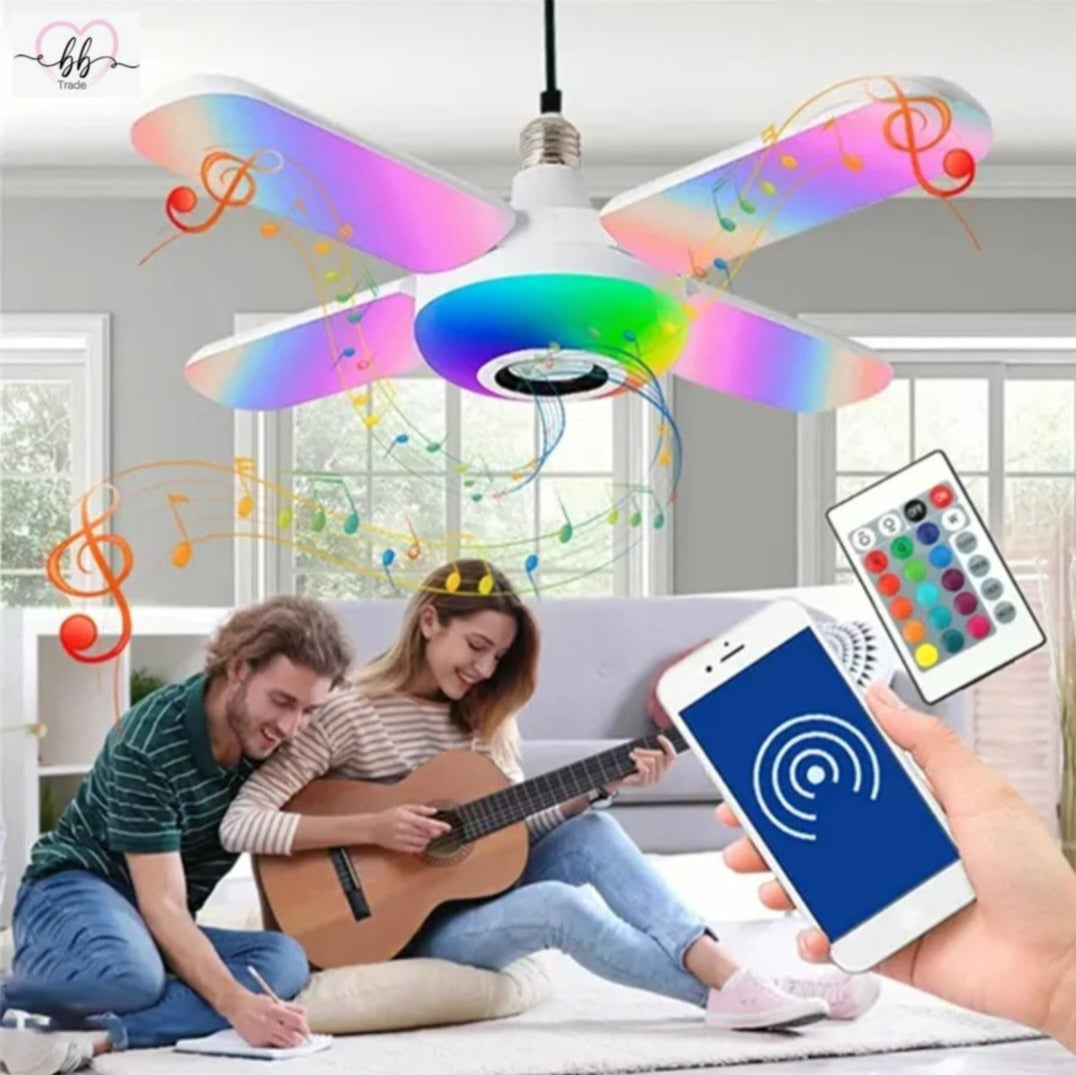 LED RGB Sklopivi Stropni Ventilator s Bluetooth Zvučnikom i Daljinskim Upravljačem