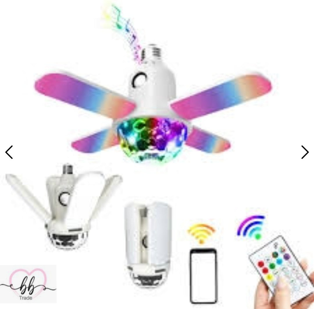 LED RGB Sklopivi Stropni Ventilator s Bluetooth Zvučnikom i Daljinskim Upravljačem