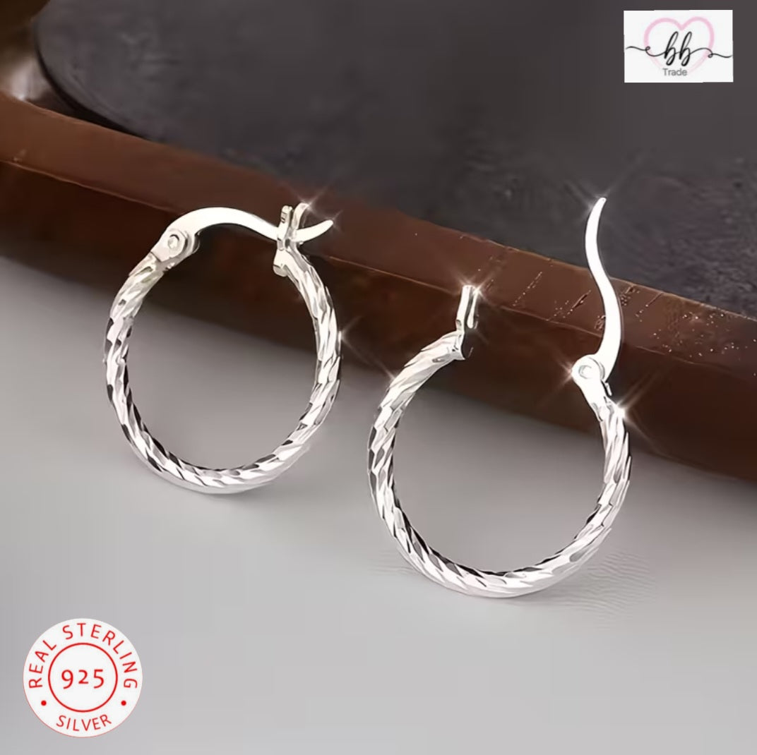 925 Srebrne Hoop naušnice No.086