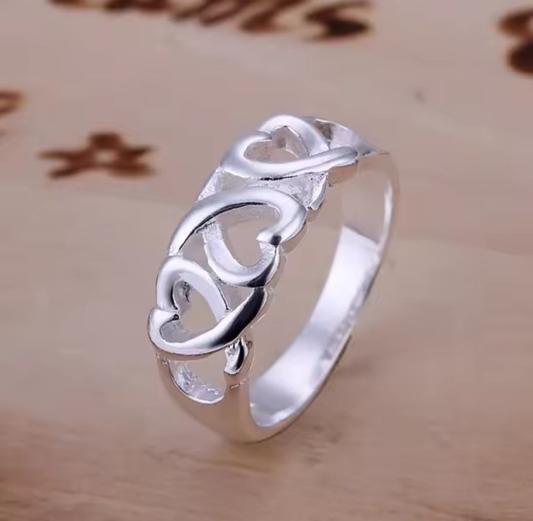 925 Srebrni prsten sa motivom srca No. 099