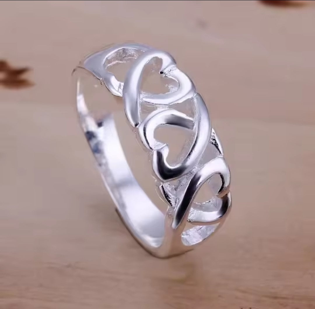 925 Srebrni prsten sa motivom srca No. 099