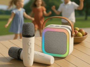 Bežični Karaoke SET – 2 mikrofona + LED zvučnik